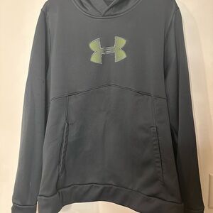 Under Armour Men's Black Hoodie with Green Logo